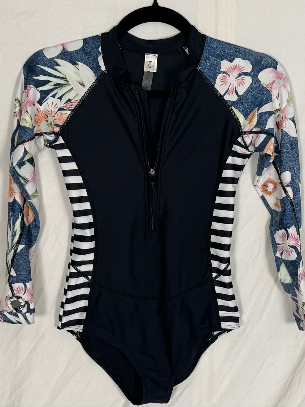 Yolipuli Women’s Long Sleeve One Piece Rash Guard Swimsuit Zip Front UPF 50+